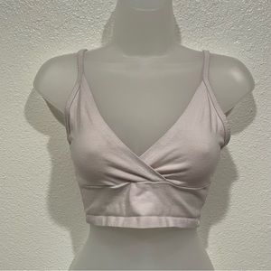 brandy melville pink amara wrap v neck cropped sleeveless cami tank top shirt
